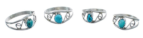 Turquoise Sterling Silver American Indian Ring Size 7-3/4 AX124957
